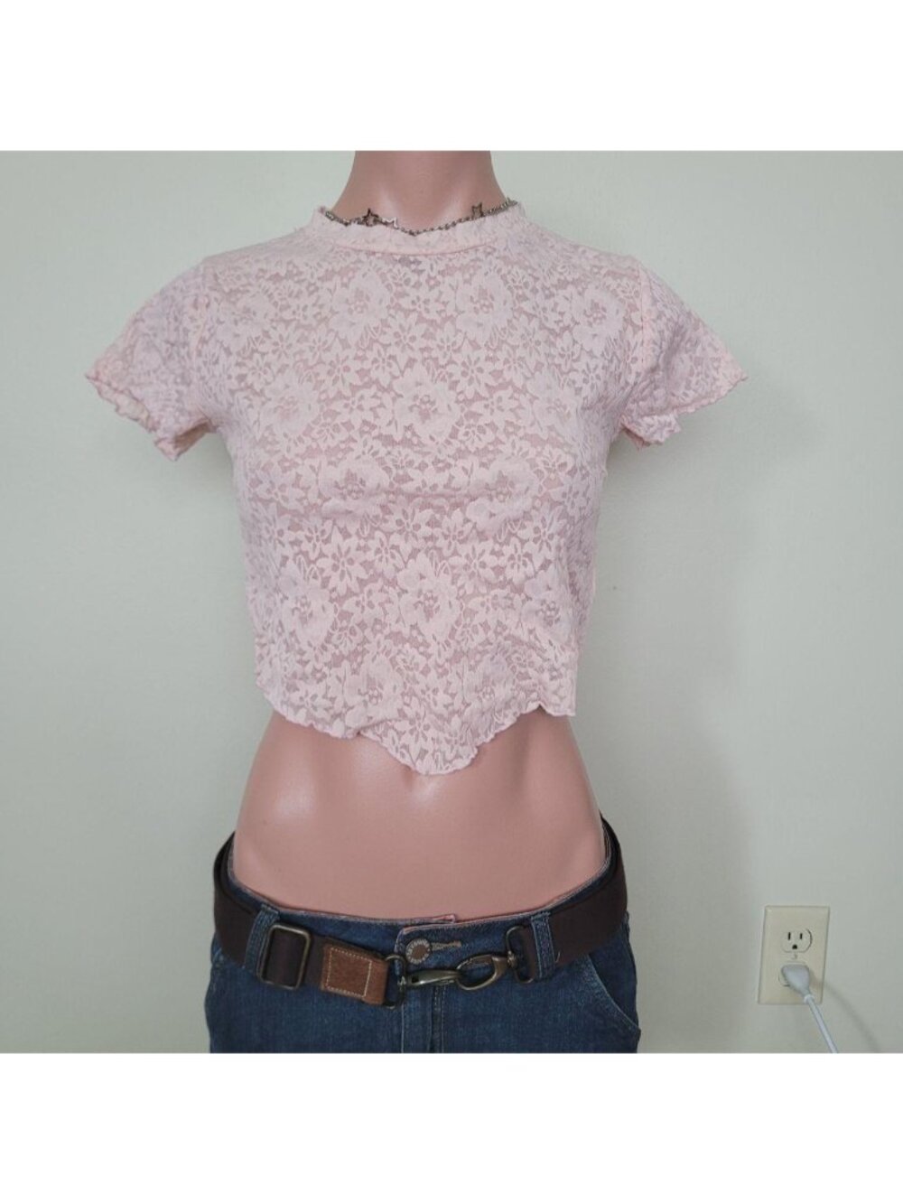 Refuge Coquette Floral Crop Cami Tank Top Aesthetic Gift (L)